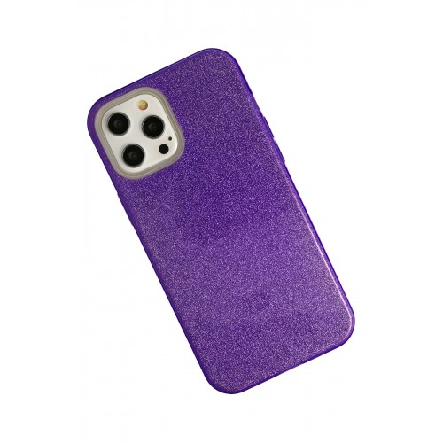 Newface iPhone 12 Pro Max Kılıf Simli Katmanlı Silikon - Mor Newface iPhone 12 Pro Max Kılıf Simli Katmanlı Silikon - Mor