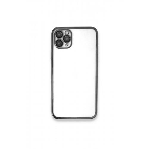 Newface iPhone 11 Pro Max Kılıf Razer Lensli Silikon - Gümüş