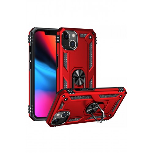 Newface iPhone 13 Kılıf Sofya Yüzüklü Silikon Kapak - Kırmızı Newface iPhone 13 Kılıf Sofya Yüzüklü Silikon Kapak - Kırmızı