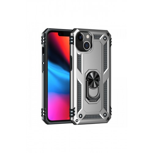 Newface iPhone 13 Kılıf Sofya Yüzüklü Silikon Kapak - Gümüş Newface iPhone 13 Kılıf Sofya Yüzüklü Silikon Kapak - Gümüş