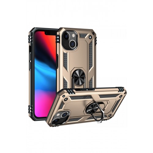 Newface iPhone 13 Kılıf Sofya Yüzüklü Silikon Kapak - Gold Newface iPhone 13 Kılıf Sofya Yüzüklü Silikon Kapak - Gold