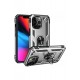 Newface iPhone 13 Pro Kılıf Sofya Yüzüklü Silikon Kapak - Gümüş