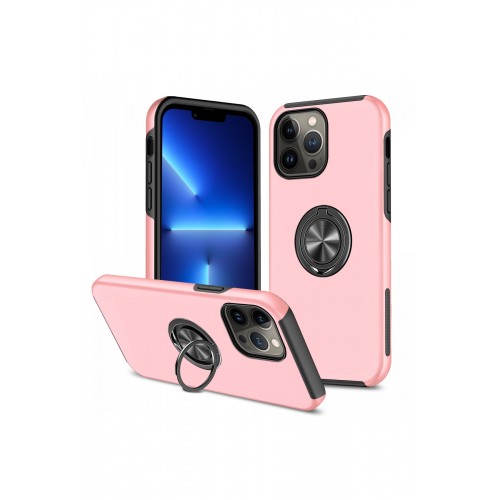 Newface iPhone 13 Pro Kılıf Elit Yüzüklü Kapak - Pembe Newface iPhone 13 Pro Kılıf Elit Yüzüklü Kapak - Pembe
