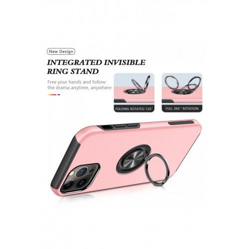 Newface iPhone 13 Pro Kılıf Elit Yüzüklü Kapak - Pembe Newface iPhone 13 Pro Kılıf Elit Yüzüklü Kapak - Pembe