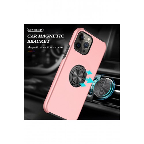Newface iPhone 13 Pro Kılıf Elit Yüzüklü Kapak - Pembe Newface iPhone 13 Pro Kılıf Elit Yüzüklü Kapak - Pembe