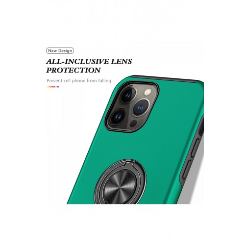 Newface iPhone 13 Pro Kılıf Elit Yüzüklü Kapak - Yeşil Newface iPhone 13 Pro Kılıf Elit Yüzüklü Kapak - Yeşil