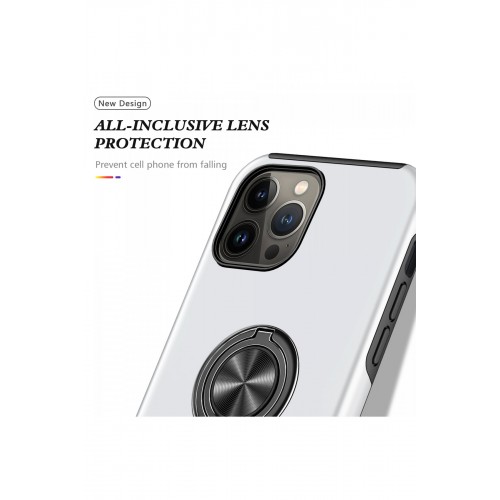Newface iPhone 13 Pro Kılıf Elit Yüzüklü Kapak - Gümüş Newface iPhone 13 Pro Kılıf Elit Yüzüklü Kapak - Gümüş