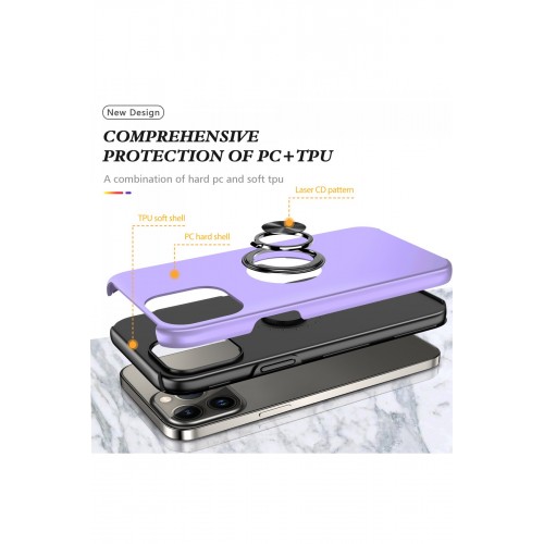 Newface iPhone 13 Pro Max Kılıf Elit Yüzüklü Kapak - Mor Newface iPhone 13 Pro Max Kılıf Elit Yüzüklü Kapak - Mor