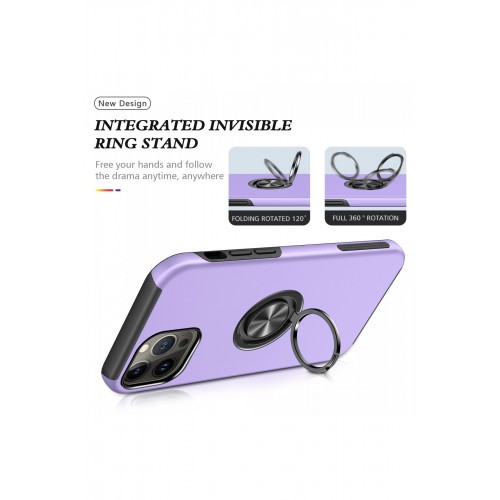 Newface iPhone 13 Pro Max Kılıf Elit Yüzüklü Kapak - Mor Newface iPhone 13 Pro Max Kılıf Elit Yüzüklü Kapak - Mor