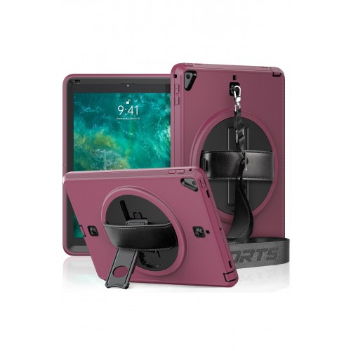 Newface iPad 5 Air 9.7 Kılıf Strap-C Otterbox Tablet Kapak - Mürdüm Newface iPad 5 Air 9.7 Kılıf Strap-C Otterbox Tablet Kapak - Mürdüm