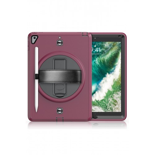 Newface iPad 5 Air 9.7 Kılıf Strap-C Otterbox Tablet Kapak - Mürdüm Newface iPad 5 Air 9.7 Kılıf Strap-C Otterbox Tablet Kapak - Mürdüm