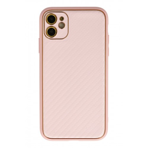 Newface iPhone 12 Kılıf Coco Karbon Silikon - Pembe Newface iPhone 12 Kılıf Coco Karbon Silikon - Pembe
