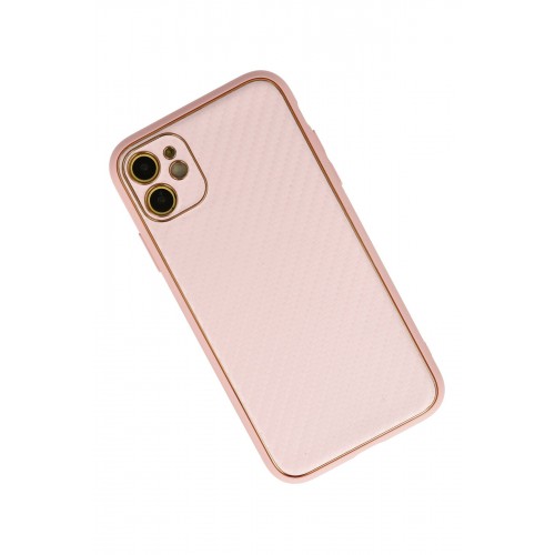 Newface iPhone 12 Kılıf Coco Karbon Silikon - Pembe Newface iPhone 12 Kılıf Coco Karbon Silikon - Pembe