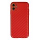 Newface iPhone 12 Kılıf Coco Karbon Silikon - Kırmızı Newface iPhone 12 Kılıf Coco Karbon Silikon - Kırmızı