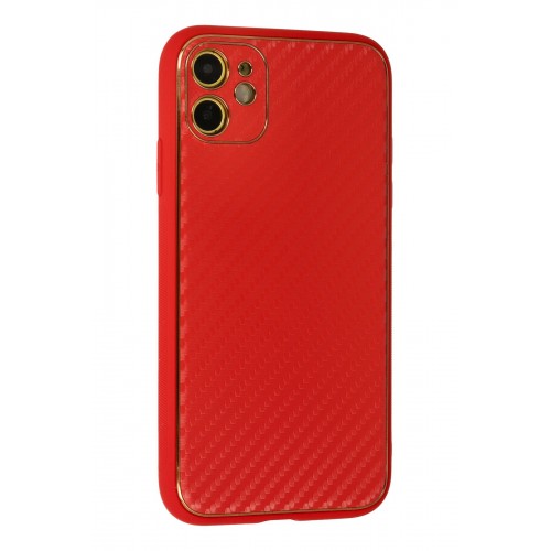 Newface iPhone 12 Kılıf Coco Karbon Silikon - Kırmızı Newface iPhone 12 Kılıf Coco Karbon Silikon - Kırmızı