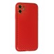 Newface iPhone 12 Kılıf Coco Karbon Silikon - Kırmızı Newface iPhone 12 Kılıf Coco Karbon Silikon - Kırmızı