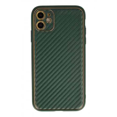 Newface iPhone 12 Kılıf Coco Karbon Silikon - Yeşil Newface iPhone 12 Kılıf Coco Karbon Silikon - Yeşil