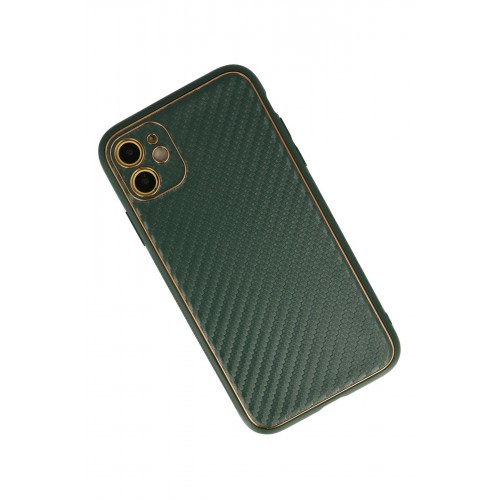 Newface iPhone 12 Kılıf Coco Karbon Silikon - Yeşil Newface iPhone 12 Kılıf Coco Karbon Silikon - Yeşil