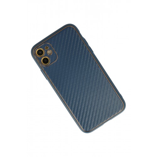 Newface iPhone 12 Kılıf Coco Karbon Silikon - Mavi Newface iPhone 12 Kılıf Coco Karbon Silikon - Mavi