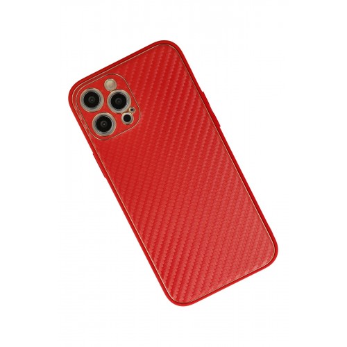 Newface iPhone 12 Pro Max Kılıf Coco Karbon Silikon - Kırmızı Newface iPhone 12 Pro Max Kılıf Coco Karbon Silikon - Kırmızı
