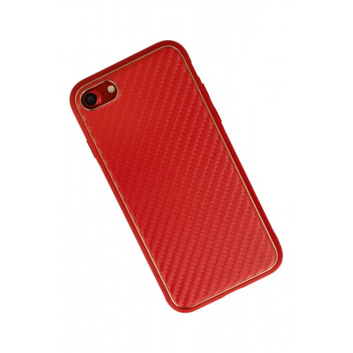 Newface iPhone SE 2020 Kılıf Coco Karbon Silikon - Kırmızı Newface iPhone SE 2020 Kılıf Coco Karbon Silikon - Kırmızı