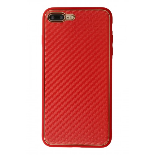 Newface iPhone 8 Plus Kılıf Coco Karbon Silikon - Kırmızı Newface iPhone 8 Plus Kılıf Coco Karbon Silikon - Kırmızı
