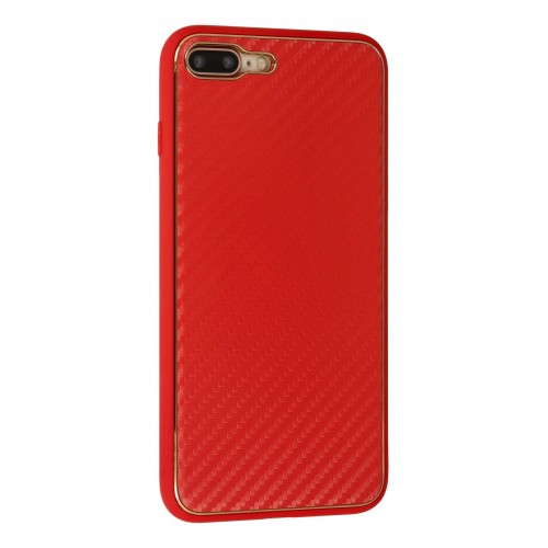 Newface iPhone 8 Plus Kılıf Coco Karbon Silikon - Kırmızı Newface iPhone 8 Plus Kılıf Coco Karbon Silikon - Kırmızı