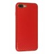Newface iPhone 8 Plus Kılıf Coco Karbon Silikon - Kırmızı Newface iPhone 8 Plus Kılıf Coco Karbon Silikon - Kırmızı