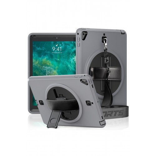 Newface iPad 5 Air 9.7 Kılıf Strap-C Otterbox Tablet Kapak - Gri Newface iPad 5 Air 9.7 Kılıf Strap-C Otterbox Tablet Kapak - Gri