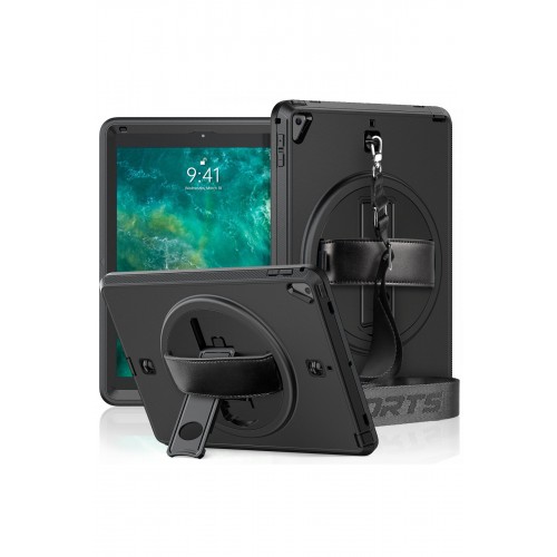 Newface iPad 9.7 (2017) Kılıf Strap-C Otterbox Tablet Kapak - Siyah Newface iPad 9.7 (2017) Kılıf Strap-C Otterbox Tablet Kapak - Siyah