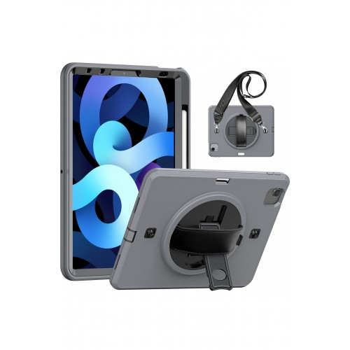 Newface iPad Air 4 10.9 Kılıf Strap-C Otterbox Tablet Kapak - Gri