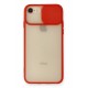 Newface iPhone SE 2020 Kılıf Palm Buzlu Kamera Sürgülü Silikon - Kırmızı Newface iPhone SE 2020 Kılıf Palm Buzlu Kamera Sürgülü Silikon - Kırmızı