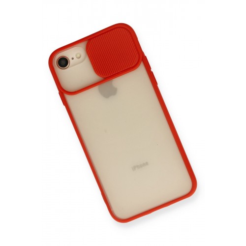 Newface iPhone SE 2020 Kılıf Palm Buzlu Kamera Sürgülü Silikon - Kırmızı Newface iPhone SE 2020 Kılıf Palm Buzlu Kamera Sürgülü Silikon - Kırmızı
