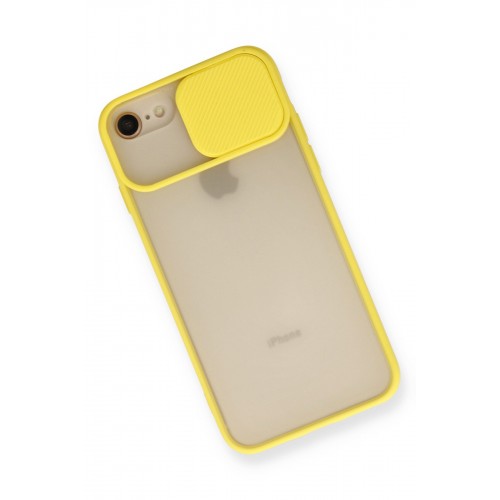 Newface iPhone SE 2020 Kılıf Palm Buzlu Kamera Sürgülü Silikon - Sarı Newface iPhone SE 2020 Kılıf Palm Buzlu Kamera Sürgülü Silikon - Sarı