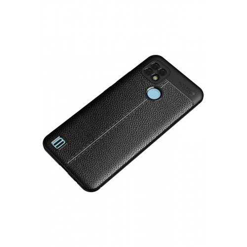 Newface Realme C25 Kılıf Focus Derili Silikon - Siyah Newface Realme C25 Kılıf Focus Derili Silikon - Siyah
