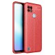 Newface Realme C25 Kılıf Focus Derili Silikon - Kırmızı Newface Realme C25 Kılıf Focus Derili Silikon - Kırmızı