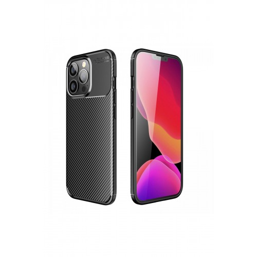 Newface iPhone 13 Pro Max Kılıf Focus Karbon Silikon - Siyah Newface iPhone 13 Pro Max Kılıf Focus Karbon Silikon - Siyah