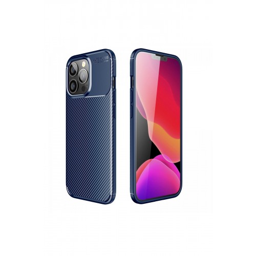 Newface iPhone 13 Pro Max Kılıf Focus Karbon Silikon - Lacivert Newface iPhone 13 Pro Max Kılıf Focus Karbon Silikon - Lacivert