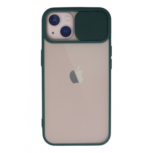 Newface iPhone 13 Kılıf Palm Buzlu Kamera Sürgülü Silikon - Yeşil