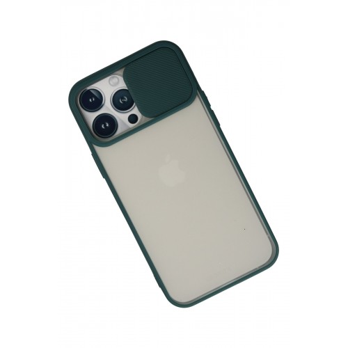 Newface iPhone 13 Pro Max Kılıf Palm Buzlu Kamera Sürgülü Silikon - Yeşil Newface iPhone 13 Pro Max Kılıf Palm Buzlu Kamera Sürgülü Silikon - Yeşil