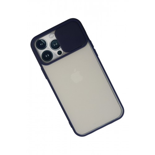 Newface iPhone 13 Pro Max Kılıf Palm Buzlu Kamera Sürgülü Silikon - Lacivert Newface iPhone 13 Pro Max Kılıf Palm Buzlu Kamera Sürgülü Silikon - Lacivert