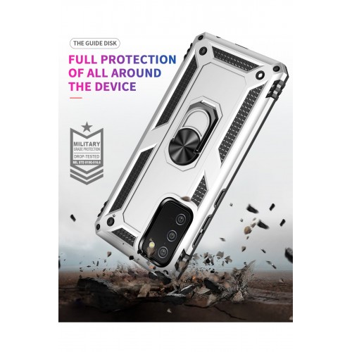 Newface Samsung Galaxy A03S Kılıf Sofya Yüzüklü Silikon Kapak - Gümüş Newface Samsung Galaxy A03S Kılıf Sofya Yüzüklü Silikon Kapak - Gümüş