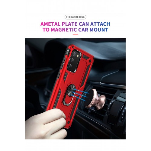 Newface Samsung Galaxy A03S Kılıf Sofya Yüzüklü Silikon Kapak - Kırmızı Newface Samsung Galaxy A03S Kılıf Sofya Yüzüklü Silikon Kapak - Kırmızı