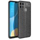 Newface Oppo A15S Kılıf Focus Derili Silikon - Siyah