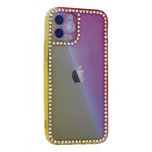 Newface iPhone 12 Kılıf İmaj Silikon - Sarı-Pembe Newface iPhone 12 Kılıf İmaj Silikon - Sarı-Pembe
