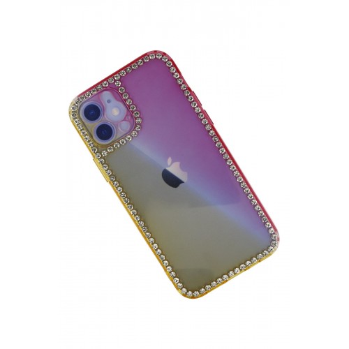 Newface iPhone 12 Kılıf İmaj Silikon - Sarı-Pembe Newface iPhone 12 Kılıf İmaj Silikon - Sarı-Pembe