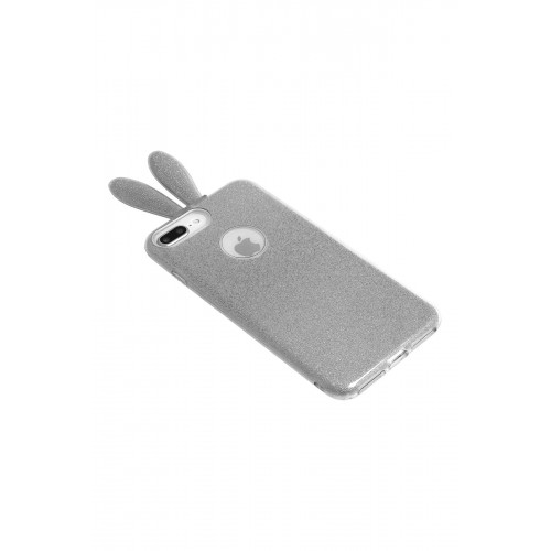 Newface Samsung Galaxy Note 9 Kılıf Rabbit Simli Silikon - Gümüş Newface Samsung Galaxy Note 9 Kılıf Rabbit Simli Silikon - Gümüş