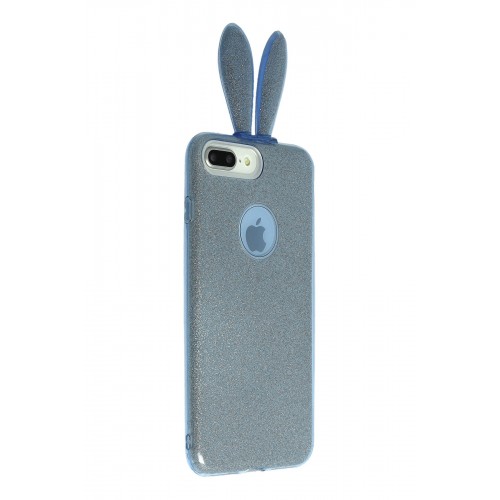 Newface Samsung Galaxy S9 Kılıf Rabbit Simli Silikon - Turkuaz