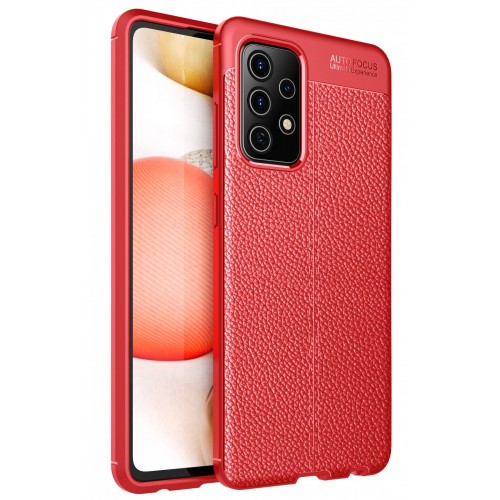 Newface Samsung Galaxy A52S Kılıf Focus Derili Silikon - Kırmızı Newface Samsung Galaxy A52S Kılıf Focus Derili Silikon - Kırmızı