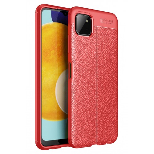 Newface Samsung Galaxy M22 Kılıf Focus Derili Silikon - Kırmızı Newface Samsung Galaxy M22 Kılıf Focus Derili Silikon - Kırmızı